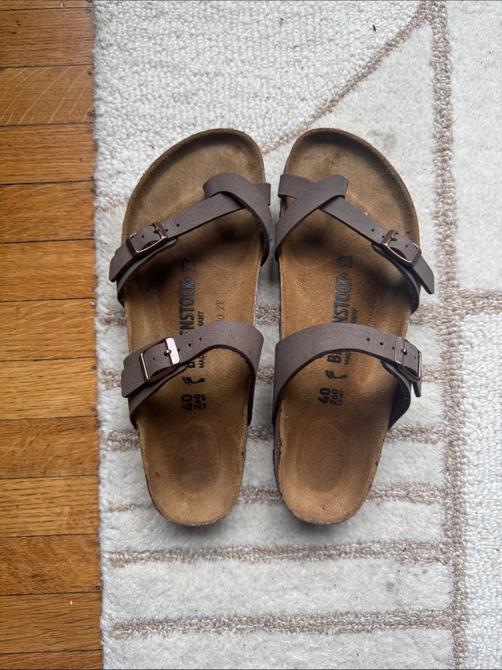 Birkenstock Brown Two-Strap Arizona Sandals